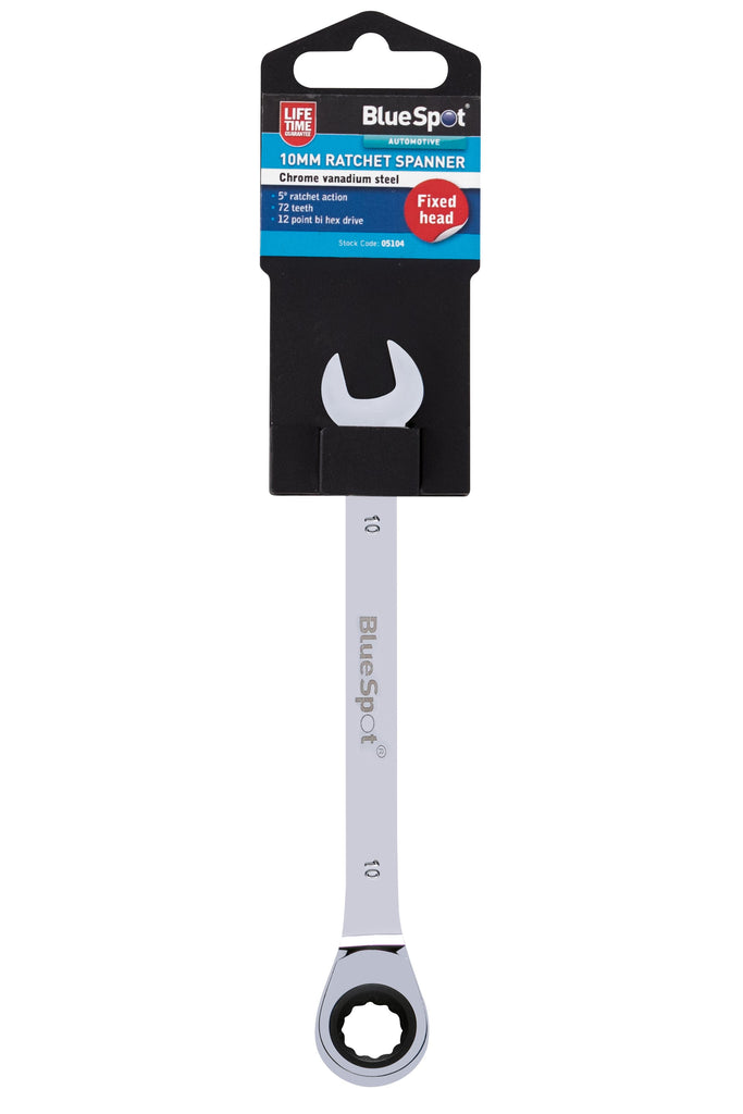 Blue Spot Tools 10mm Ratchet Spanner Fixed Head - 05104