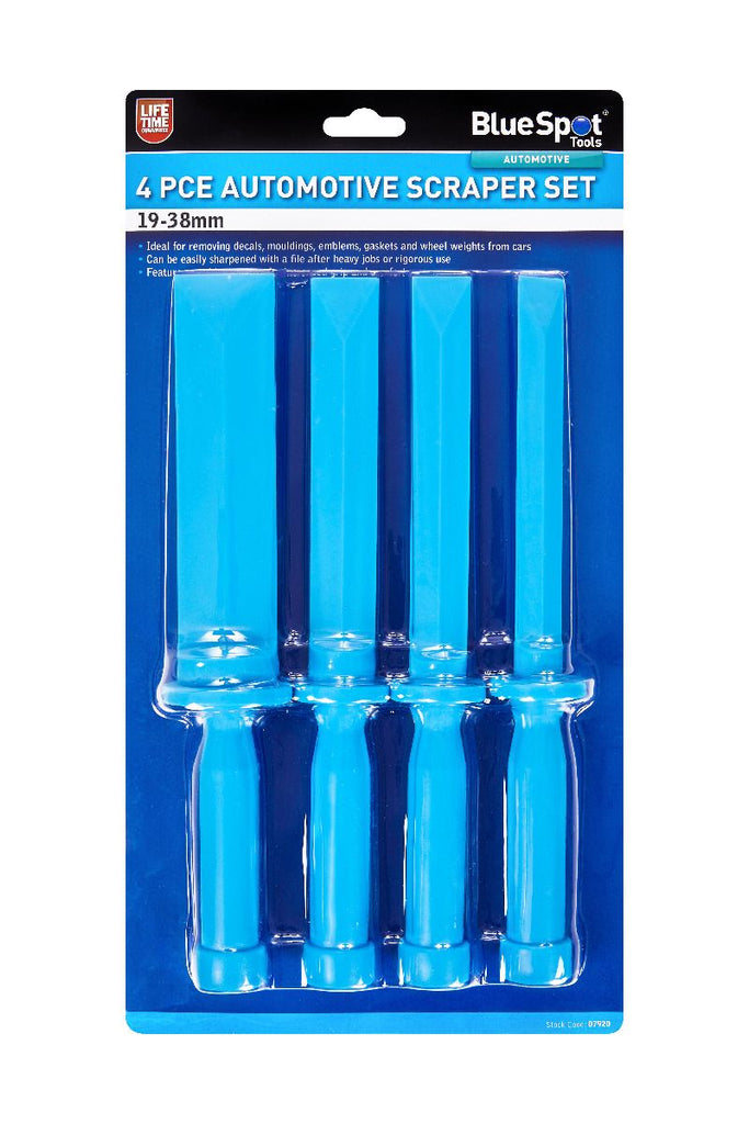 Blue Spot Tools 4 Piece Automotive Plastic Scraper Set 19-38mm - 07997