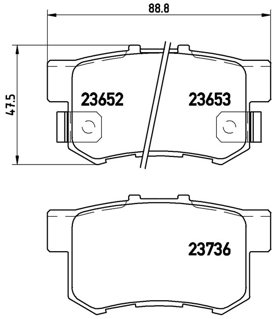 Brembo Rear Brake Pads, P 28 039 Fits Honda Civic Ep3 Type R