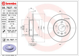Brembo Painted Brake Disc, 08.7627.11