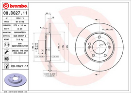 Brembo Painted Brake Disc, 08.D627.11