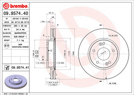 Brembo Painted Brake Disc, 09.9574.41