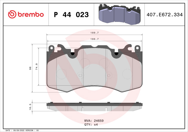 Brembo Brake Pad, P 44 023