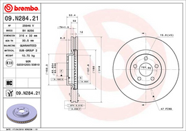 Brembo Painted Brake Disc, 09.N284.21