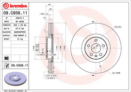 Brembo Painted Brake Disc, 09.C936.11