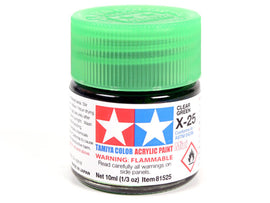 Tamiya X-25 Clear Green Mini Acrylic Paint - 10ml