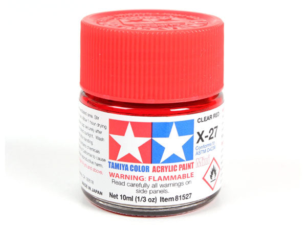 Tamiya X-27 Clear Red Mini Acrylic Paint - 10ml