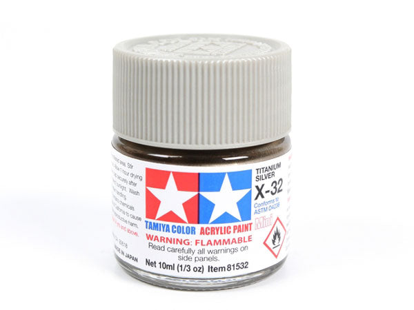Tamiya X-32 Titan Silver Mini Acrylic Paint - 10ml