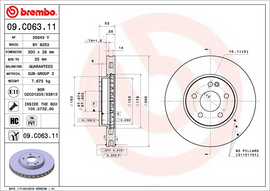 Brembo Painted Brake Disc, 09.C063.11