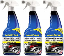 Load image into Gallery viewer, x3 Goodyear Bumper &amp; Trim Plastic Restorer Black Spray 750ml