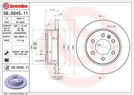 Brembo Painted Brake Disc, 08.D045.11