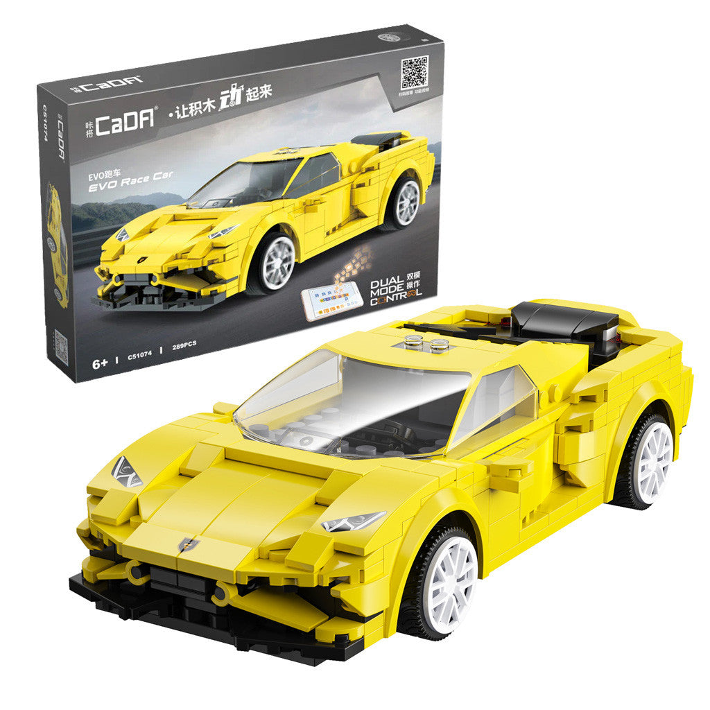 CaDa EVO Yellow Race Car RC Brick Model Kit 289pcs - C51074W
