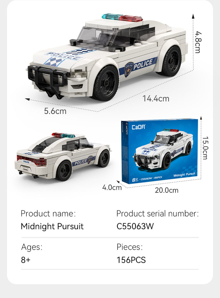CaDa Midnight Pursuit Police Car Brick Model 156pcs - C55063W