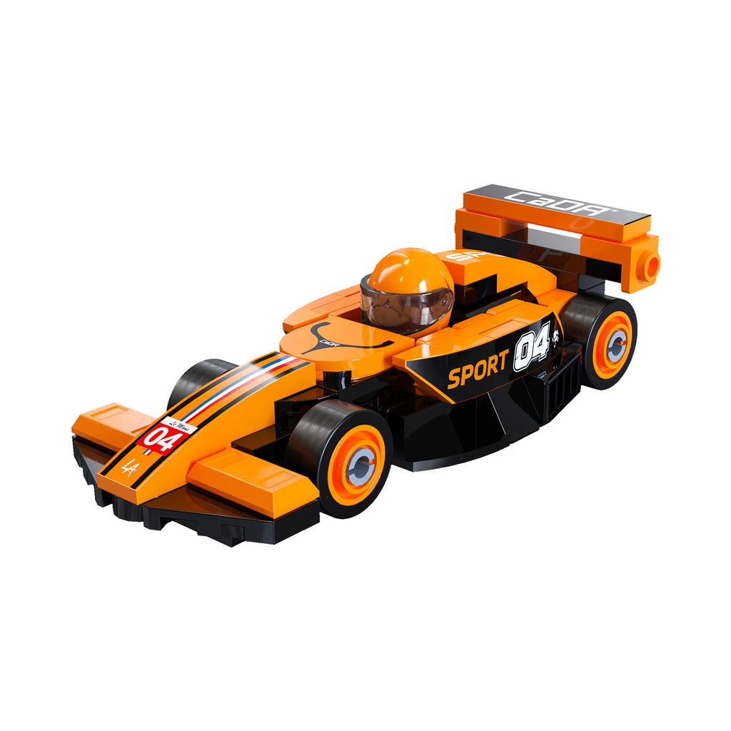 CaDa Mini Orange Circuit Racing Car Brick Model 70pcs - C55103W