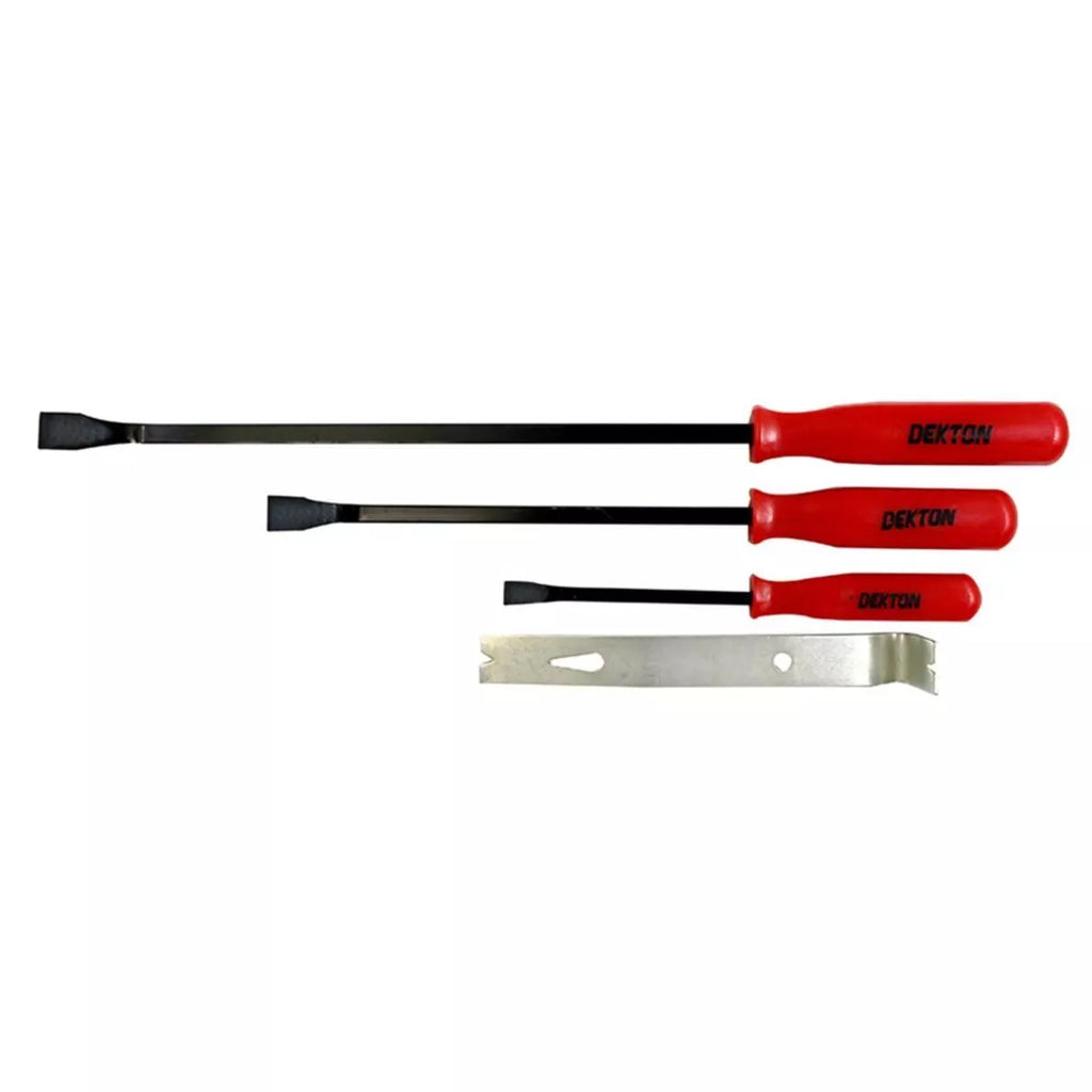 Dekton 4pc Pry Bar Set Lever Carbon Steel Heavy Duty Wrecking Crowbars