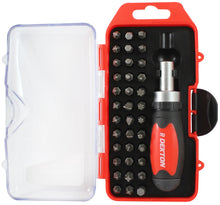Load image into Gallery viewer, Dekton 38pc Stubby Ratchet Screwdriver &amp; Bit Set