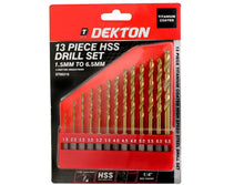 Load image into Gallery viewer, Dekton 13pc HSS Drill Metal Bits Set Titanium Coated 1/4" Hex Fits Impact Driver
