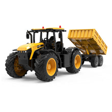 Load image into Gallery viewer, Double Eagle JCB Fastrac Tractor with Tipping Trailer 1:24 RC Toy E683-003