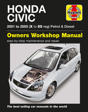 Load image into Gallery viewer, Haynes Honda Civic Petrol &amp; Diesel (2001 - 2005) Repair Manual