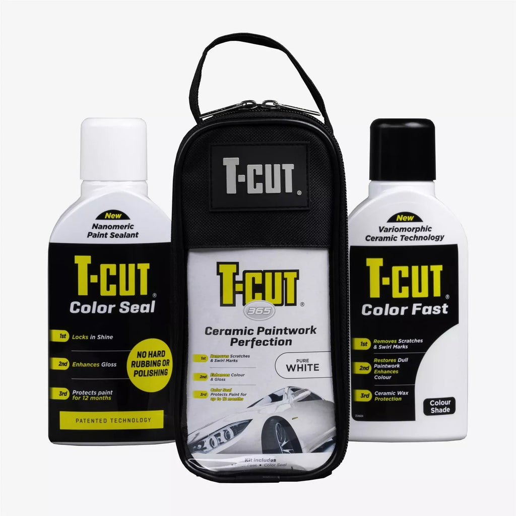 T-Cut 365 Pure White Paintwork Perfection Car Polish & Restorer Fast Seal Kit