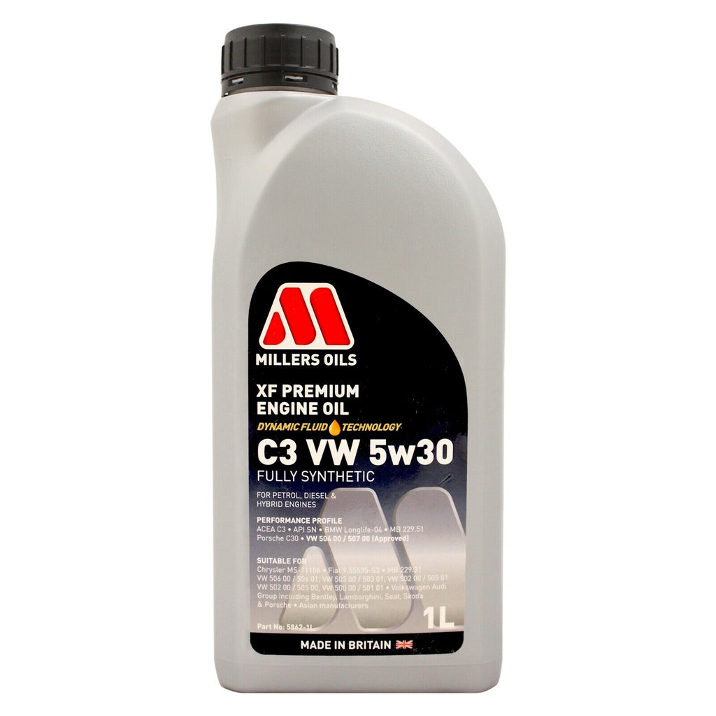 Millers Oils XF Premium C3 VW 5W-30 Fully Synthetic Engine Oil 1L