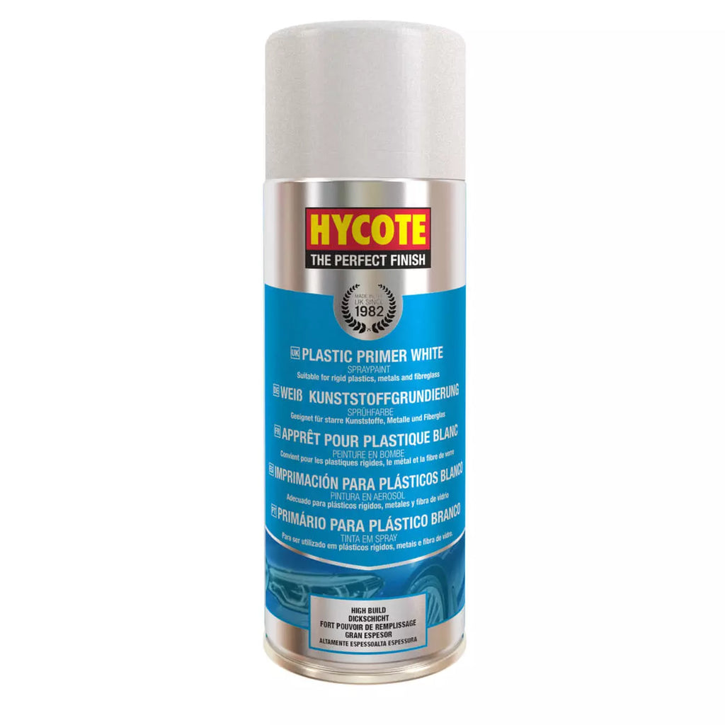 Hycote White Plastic Primer Spray Paint 400ml