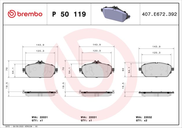 Brembo Brake Pad, P 50 119