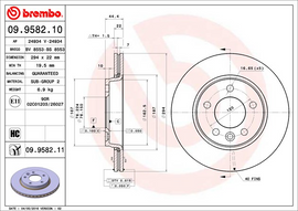 Brembo Painted Brake Pad, 09.9582.11