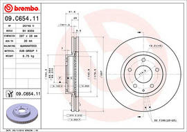 Brembo Painted Brake Disc, 09.C654.11
