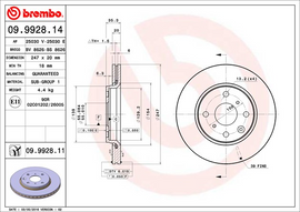 Brembo Painted Brake Disc, 09.9928.11