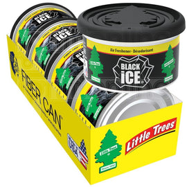 Little Trees Box-4 Fiber Cans Black ice