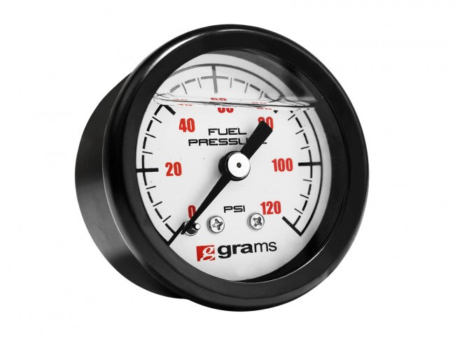Grams Fuel Pressure Gauge - 120psi White Face
