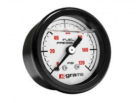 Grams Fuel Pressure Gauge - 120psi White Face