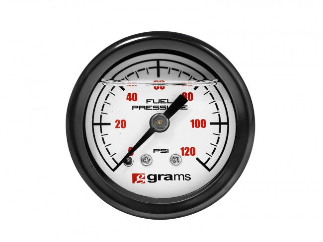 Grams Fuel Pressure Gauge - 120psi White Face