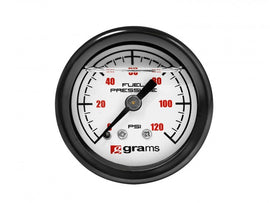 Grams Fuel Pressure Gauge - 120psi White Face