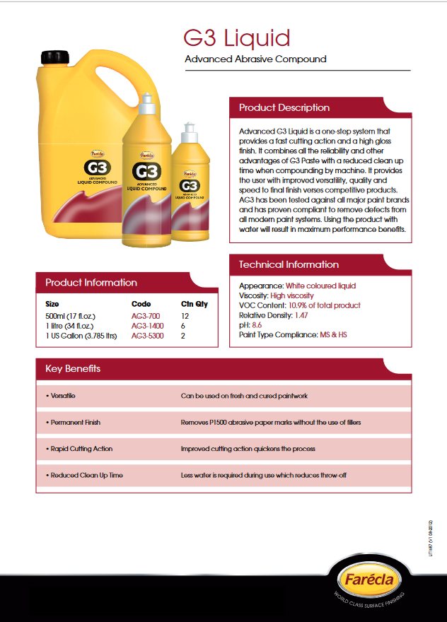 Farecla G3 Advanced Liquid Compound 1L