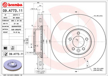 Load image into Gallery viewer, Brembo Painted Brake Disc, 09. A773.11