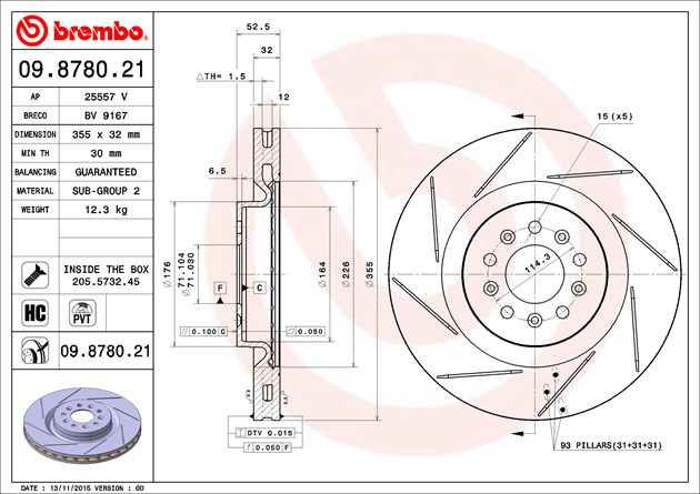 Brembo Painted Brake Disc, 09.8780.21