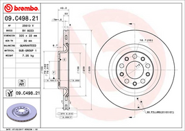 Brembo Painted Brake Disc, 09.C498.21