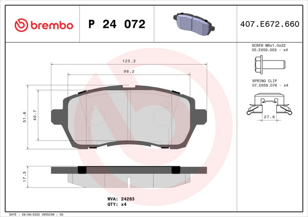 Brembo Brake Pad P 24 072