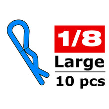 Load image into Gallery viewer, CORALLY BODY CLIPS 45 BENT LARGE BLUE 10 PCS