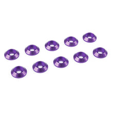Load image into Gallery viewer, CORALLY ALUMINIUM WASHER FOR M3 BUTTON HEAD SCREWS OD=10MM PURPLE 10PCS