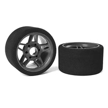 Load image into Gallery viewer, CORALLY ATTACK FOAM TYRES 1/8 SSX8 35 SHORE FRONT 65MM CARBON FLEX RIMS 2PCS