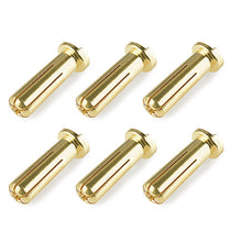 Load image into Gallery viewer, CORALLY BULLIT CONNECTOR 5.0MM MALE SOLID TYPE GOLD PLATED ULTRA LOW RESISTANCE WIRE 90DEG 6PCS