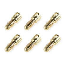 Load image into Gallery viewer, CORALLY BULLIT CONNECTOR 3.5MM MALE SPRING TYPE GOLD PLATED WIRE STRAIGHT 6PCS