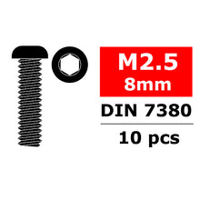 Load image into Gallery viewer, CORALLY STEEL SCREWS M2. 5 X 8MM HEX BUTTON HEAD 10 P