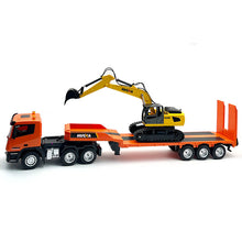 Load image into Gallery viewer, HUINA 9CH RC PLATFORM TRAILER &amp; 6CH EXCAVATOR 2.4G SET 1:24