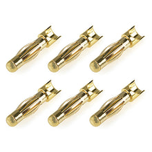 Load image into Gallery viewer, CORALLY BULLIT CONNECTOR 4.0MM MALE SPRING TYPE GOLD PLATED WIRE STRAIGHT 6PCS