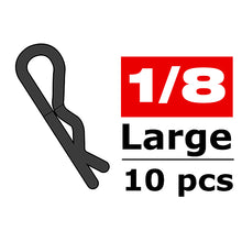 Load image into Gallery viewer, CORALLY BODY CLIPS 45 BENT LARGE BLACK 10 PCS