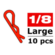 Load image into Gallery viewer, CORALLY BODY CLIPS 45 BENT LARGE RED 10 PCS